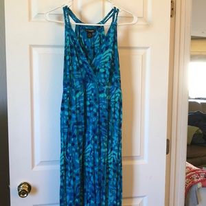 Lane Bryant Turquoise Animal Print Maxi | 14/16